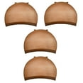 thumbnail image 3 of 4 Pcs/set Perruque Élastique Unisexe Filet de Cheveux Extensible Réutilisable Snood Cosplay Fête Perruque Filet, Café, 3 of 7