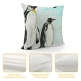 thumbnail image 4 of PHYHOO Sea Animals Throw Pillow Cushion Cover, Hand Drawn Art Flightless Birds , Decorative Square Accent Pillow Case, Black White, 4 of 5