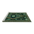 thumbnail image 2 of Ahgly Company Machine Washable Indoor Rectangle Persian Turquoise Blue Traditional Area Rugs, 4' x 6', 2 of 4