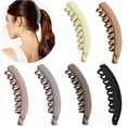 thumbnail image 1 of 6 Piezas Pinzas para el Cabello de Plátano Clip de Plátano Grande de 5 Pulgadas para Cabello Fino y Grueso Pinzas de Garra de Plátano Antideslizantes para Mujeres, 1 of 5