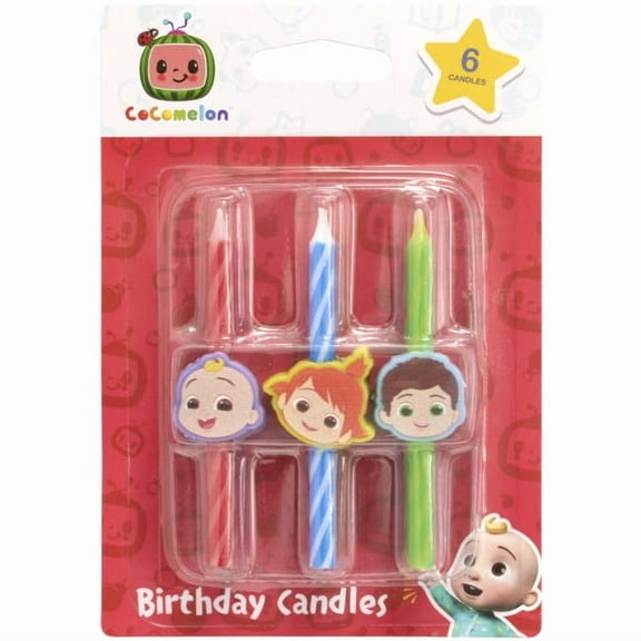 DecoPac Cocomelon Icon Birthday Candles Party Supplies, 6 Pack, Multicolor