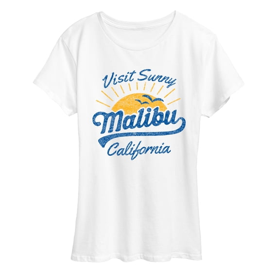 Instant Message - Visit Sunny Malibu - Women's Short Sleeve Graphic T-Shirt