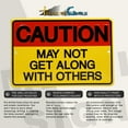 thumbnail image 3 of Caution May Not Get Along With Others Funny Metal Signs Office Dorm Room Decor, 3 of 7