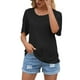 thumbnail image 2 of Camiseta de mujer de manga corta con cuello redondo Sexy Hollow Summer Top suelto, negro, XL Monstrate AP001234-16, 2 of 7