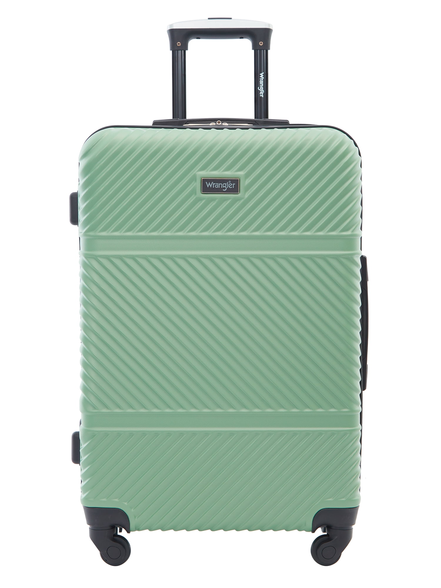 Wrangler 4 Pc Hardside Spinner Luggage Set with 20" & 25" Suitcases and Packing Cubes, Green