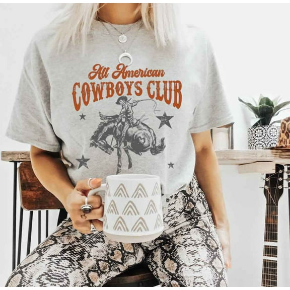 AMERICAN COWBOYS CLUB Graphic Short sleeve T-Shirt