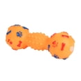 thumbnail image 1 of Apretar juguetes con forma de mancuerna punteada para perro mascota de hueso sintético chirriante, 1 of 3
