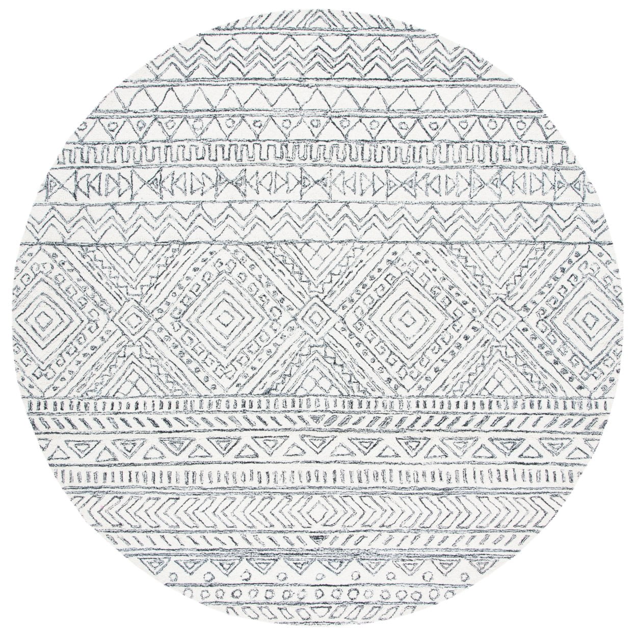 SAFAVIEH Aspen Rosalind Geometric Wool Area Rug, Ivory/Black, 11' x 15'
