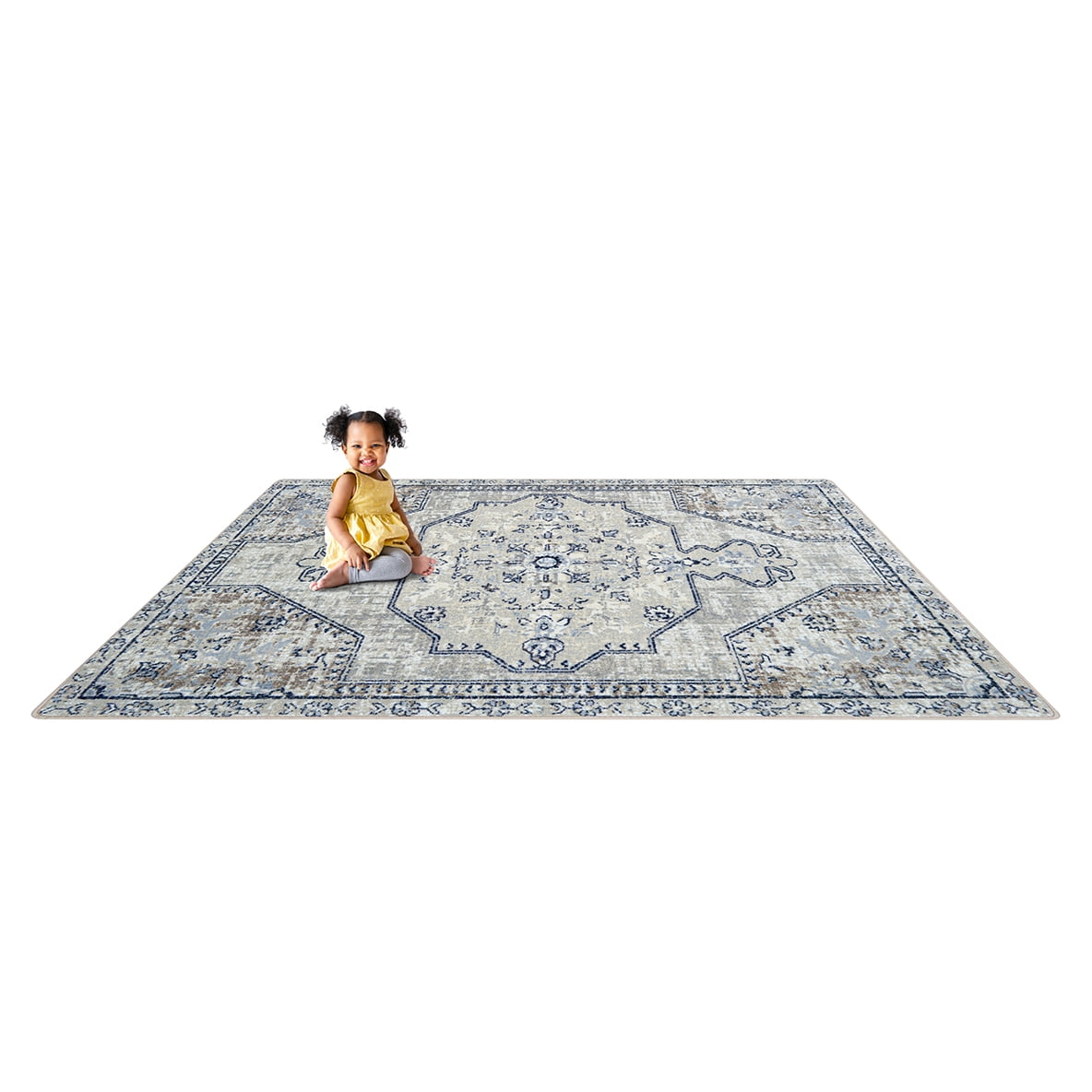 Joy Carpets Canyon Tapestry 3'10" x 5'4" Area Rug in Color Sandstone