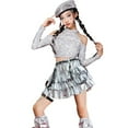 thumbnail image 3 of MHFRRA Tutu Girls Dance Sparkly Sequin Skirt and Top Outfit for Jazz Performance Hop Show Party Wear Shiny Stage Outfits for Kids Teen Girls 7-8 Years, 3 of 3