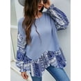 thumbnail image 4 of Color Block Interlock Sweater Blue X-Large, 4 of 6