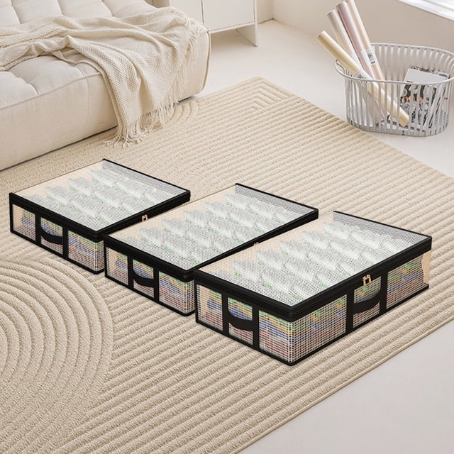 Fiudx Bolsa de Almacenamiento Plegable, Organizador de Ropa de Gran Capacidad, Cierre de Cremallera, Pvc Transpirable, Organizador de Armario, Almacenamiento para Dormitorio, Varios Tamaños Disponibl