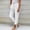 White, variant on JFGHDG Cotton Linen Relax Fit Tapered Pants Women High Waisted Drawstring Elastic Waist Cuffed Ankle Casual Beach Daily Trousers with Pockets Black L