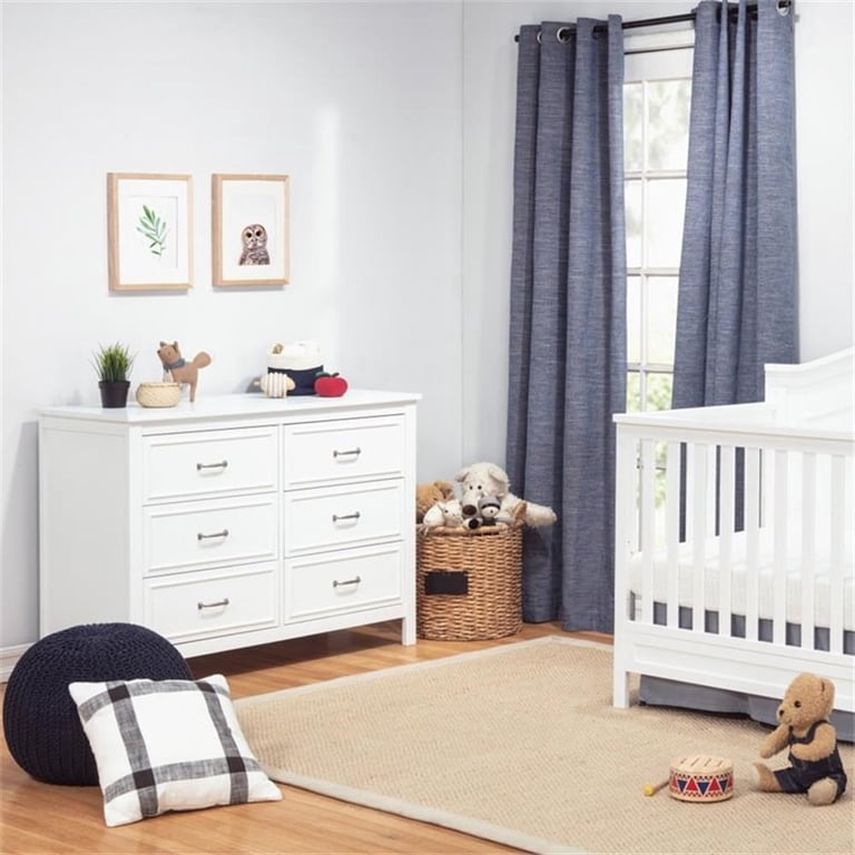 White Nursery Set: 4-in-1 Convertible Crib, Dresser with Matching Drawers &  Removable Tray - Walmart.com