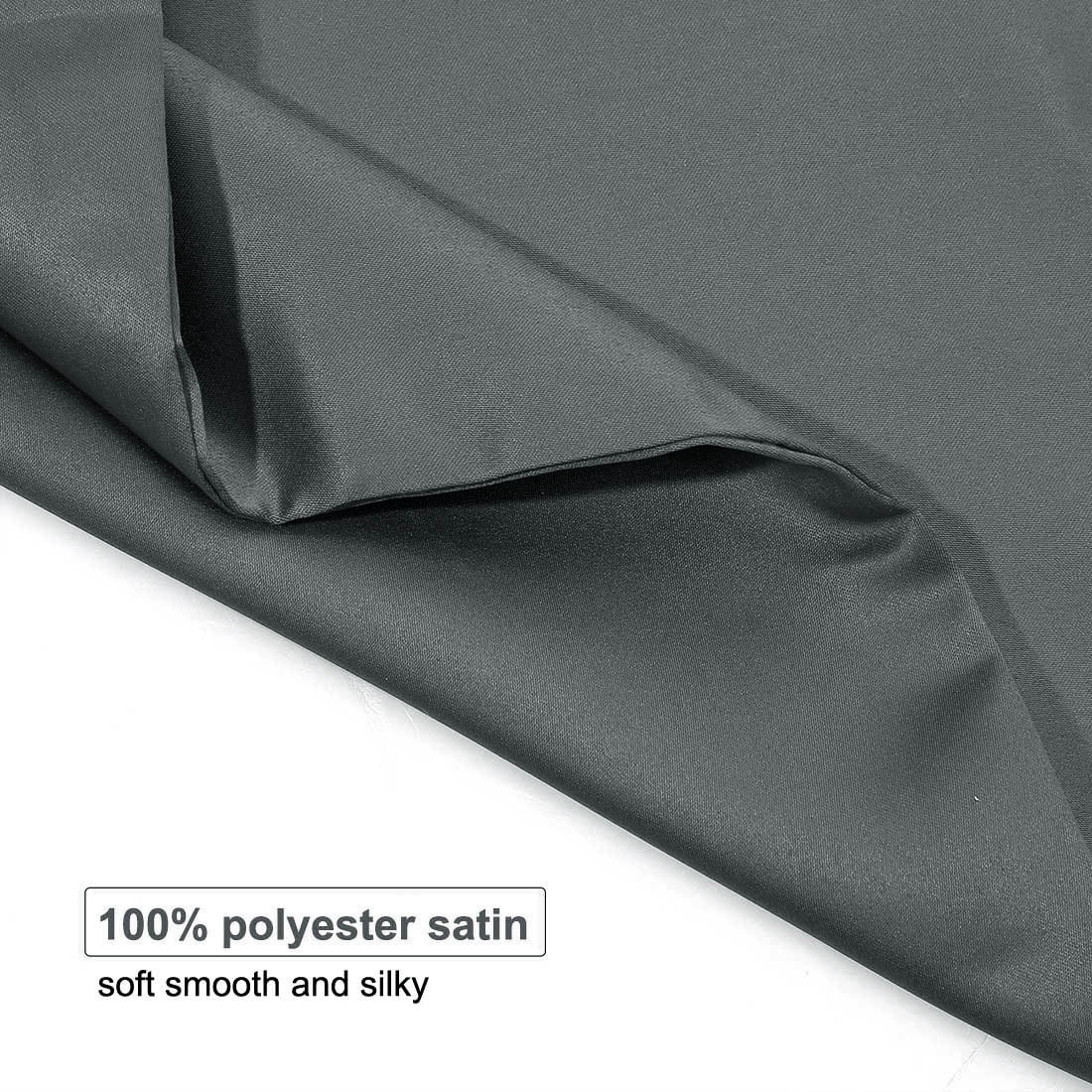 Unique Bargains 6 Pack Satin Pillowcase with Zipper, Queen, Gray