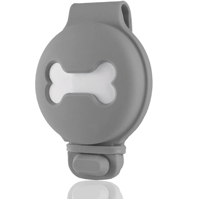 Funda protectora para collar de perro AirTag (gris), resistente a los arañazos, protector de correa para mascotas, compatible con AirTag, funda ligera para AirTag.