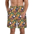 thumbnail image 2 of Uemuo Tropical Fruits Pattern Men's Swim Trunks Hawaiian Beach Bathing Suit Swimsuits Beach Quick-Dry Shorts with Pockets-Small, 2 of 9