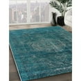 thumbnail image 3 of Ahgly Company Machine Washable Indoor Round Industrial Modern Deep-Sea Green Area Rugs, 4' Round, 3 of 7