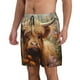 thumbnail image 2 of Balery Cute Floral Cow Traje de Baño Estilo Hawaiano para Hombre, Shorts de Secado Rápido con Bolsillos-Large, 2 of 6