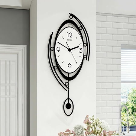 Miumaeov Luxury Wall Clock Large 3D 12-Hour Display Wall Clock Modern Nordic Style Metal Home Living Room Decor Art Clock Non-Ticking