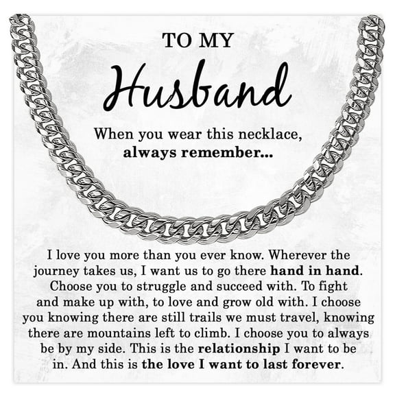 Husband Necklace Chain, Husband Gifts From Wife, Birthday Gift For Husband, Christmas Gifts For Husband, Wedding Gift For Him, To My Husband Chain, Unique Gifts For Him