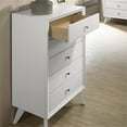 thumbnail image 5 of Furniture of America Vrone Wood 5-Drawer Chest with Angled Legs in White, 5 of 5