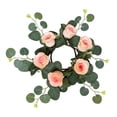 thumbnail image 2 of perfk Artificial Rose Flower Candle Wreath for Ceremony Gift Cafe champagne, 2 of 9