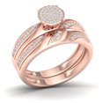 thumbnail image 2 of CARATS FOR YOU Halo Style Bridal Diamond Engagement Set In 14K Rose Gold Plated (0.25 Carat, I-J Color, I2-I3 Clarity), Ring Size-11.5, 2 of 6