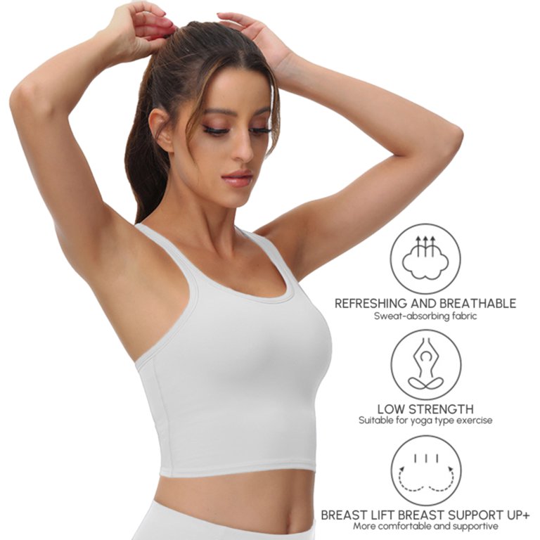 Bodychum 1 Pc Racerback Short Vest Bras with Built in Pads High Impact Yoga  Bra Workout Crop Tops Sport for Running Fitness 