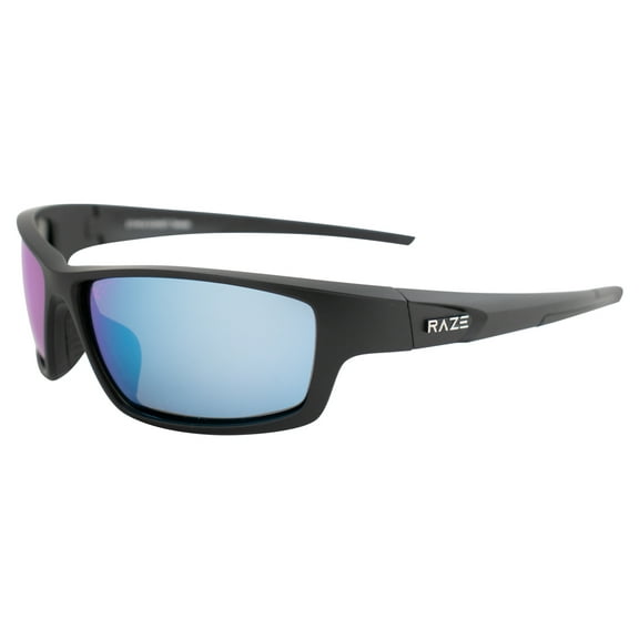 Raze Eyewear Z-Coast Watersports Floating Polarized Sunglasses Black Matte Frame & Accents w/ Smoke Blue Z Lenses