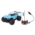 thumbnail image 1 of Coche teledirigido con tracción en las 4 ruedas, con sonido y luz antideslizante, 2,4 GHz, 1/16, para niños de 3 años o más, color azul, 1 of 15