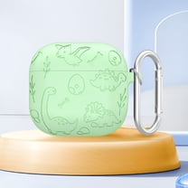 GJX Silicone Case Protector w/ Carabiner Cute Cover for AirPods 4 Gen (2024) (Green)