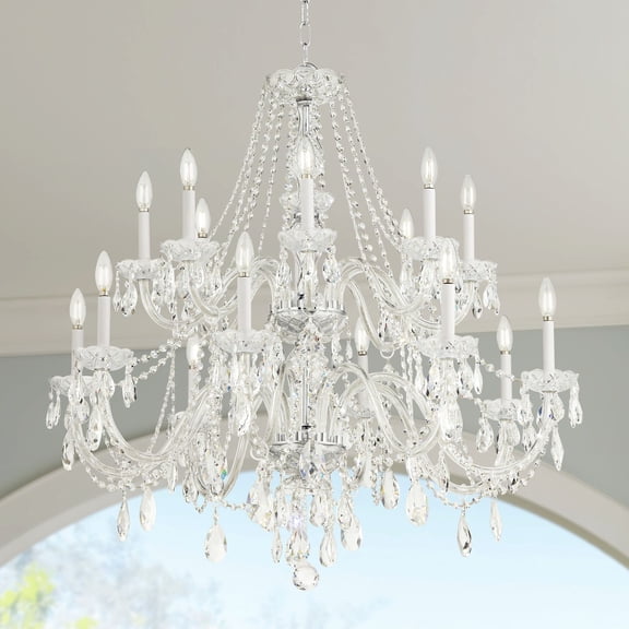 Crystorama Traditional Crystal 37"W Polished Chrome 16-Light Chandelier