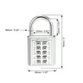 thumbnail image 2 of Uxcell 10-Digit Combination Padlock Push Button Locker Locks Silver Tone 2Pcs, 2 of 5