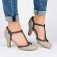 thumbnail image 3 of Journee Womens Olina Round Toe High Block Heel Pumps, Widths Available, 3 of 10