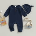 thumbnail image 2 of Okbabeha Newborn Baby Boy Girl Romper Clothes Infant Solid Ribbed Onesie Bodysuit Jumpsuit  Playsuit One Piece Outfit Winter Clothes, 2 of 5