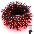 thumbnail image 1 of Luces navideñas de color rojo brillante, 24 m, 240 LED, impermeables, 8 modos, 1 of 6