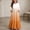 Orange, variant on LJEFF Girls Dress with Pocket, 3/4 sleeves Flowy Tiered Skirt Crew Neck Color Gradient Casual Dresses for Kids Watermelon Red Size 6 Years