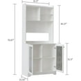 thumbnail image 2 of Garvee 71" Kitchen Pantry Cabinet, Wooden Tall Sideboard Buffet Cabinet with Microwave Stand, Pegboard and Hutch, Pantry Storage Organizers Coffee Bar for Dining Room or Living Room, White, 2 of 8