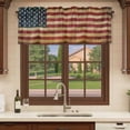 thumbnail image 6 of Retro Red Blue USA Flag Curtain Valances for Windows, Kitchen Valance Window Treatments Panel 2 Pack, American Flag Vintage Rod Pocket Short Curtains for Bathroom Bedroom 42 x 18 Inch, 6 of 8