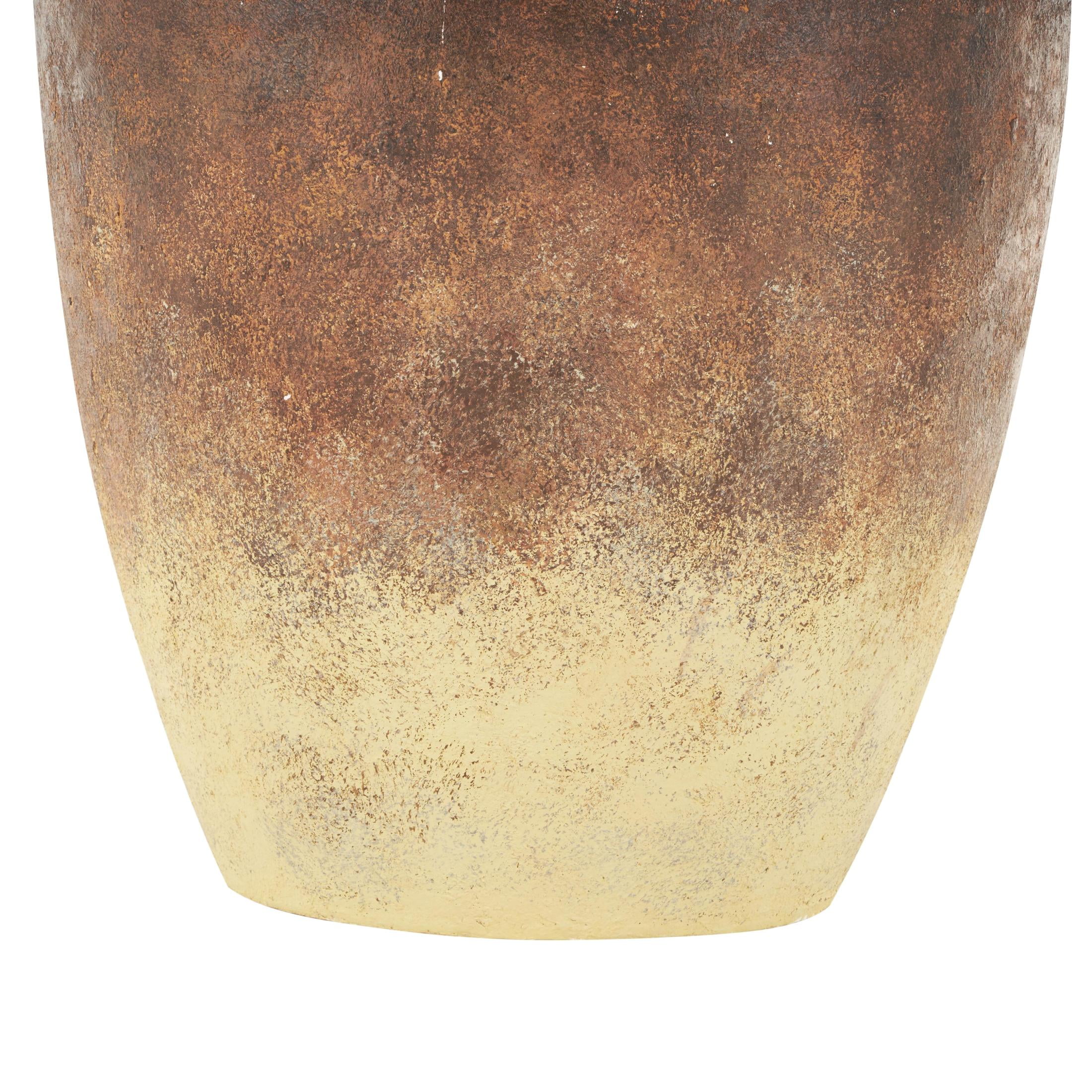DecMode 24" Textured Ombre Antique Amphora Copper Magnesium Oxide Vase