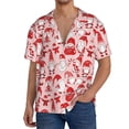 thumbnail image 1 of Balery Gnome Merry Christmas Camisa Casual de Manga Corta con Botones para Hombre, Texturizada, Estilo Cubano, para Playa, Verano-Medium, 1 of 5