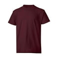 thumbnail image 4 of Couver Kids Girls Boys Solid Color Short Sleeve Cotton Blend T-Shirt, Everyday Summer Top, Maroon, Extra Small, 1 Piece, 4 of 8