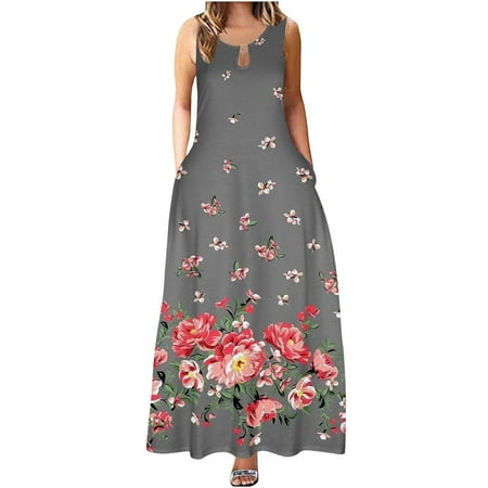 

Dresses For Women 2023 Women Dresses Long Dress For Women Women s Summer Fashion Short Sleeve Printed Camisole Suspenders Round NeckPullover Dress