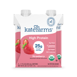 Kate Farms High Protein Nutrition Shake Strawberry 4-pack 11oz
