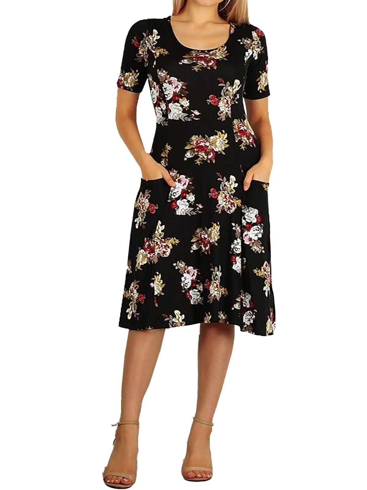 black floral dress short