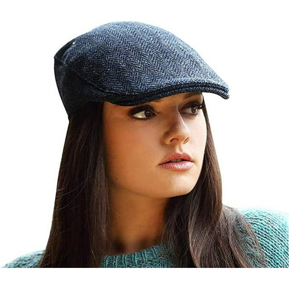 Hanna Hats Men Donegal 100% Harris Scottish Tweed Wool Vintage Flat Driving Cap Made in Ireland