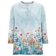 thumbnail image 4 of Fashion Fall Saving Women's Boho Tops for Fall Women's Tops Plus Sized 3/4 Length Sleeve Tops Loose Fit Women's Blouses Casual Get it Fast, 4 of 9
