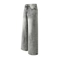 thumbnail image 4 of FEDPOP Kids Girls Casual Baggy Wide Leg Denim Pants Elastic Waist Casual Jeans Age 12-16Y, 4 of 5
