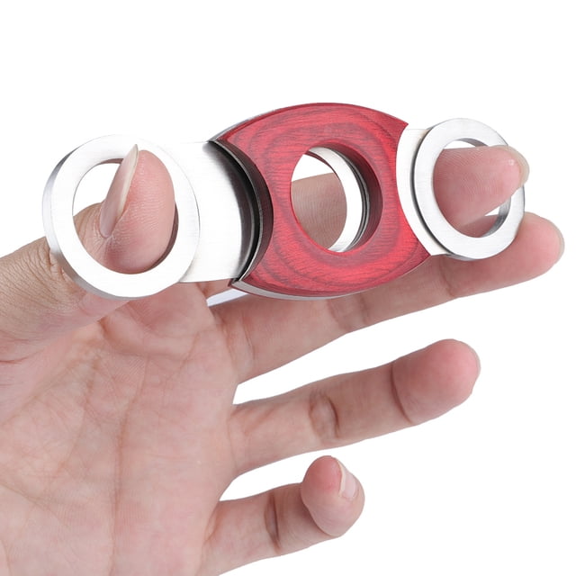Cortador de puros de metal, doble portátil de acero inoxidable, accesorio para puros, tijeras para puros, verdadera excelencia